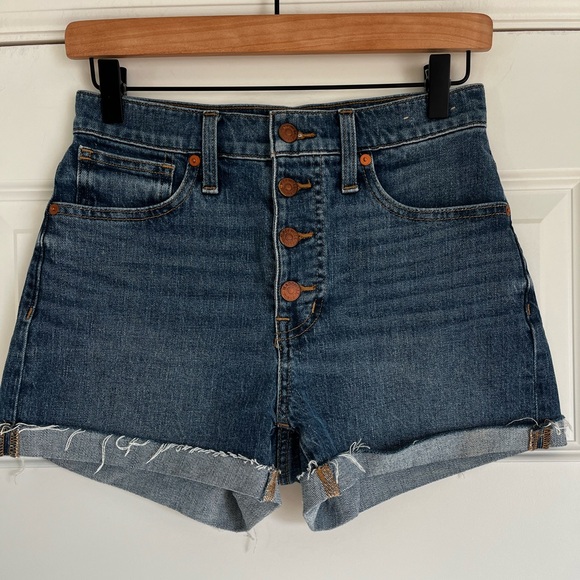Madewell High Rise Button Fly Shorts - Picture 2 of 5